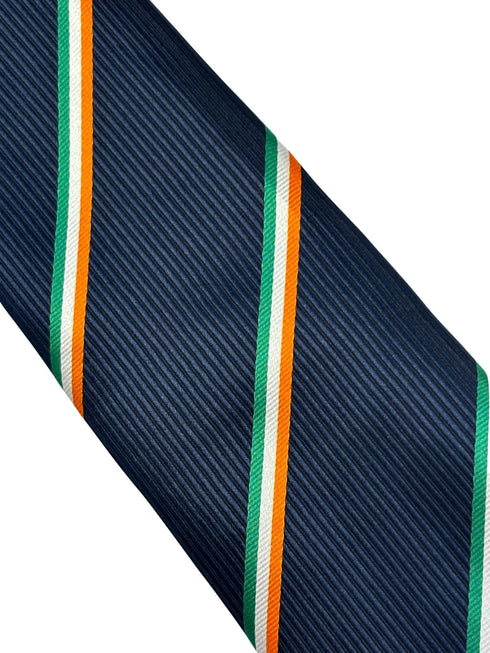 navy dark blue tie with Irish Ireland flag design